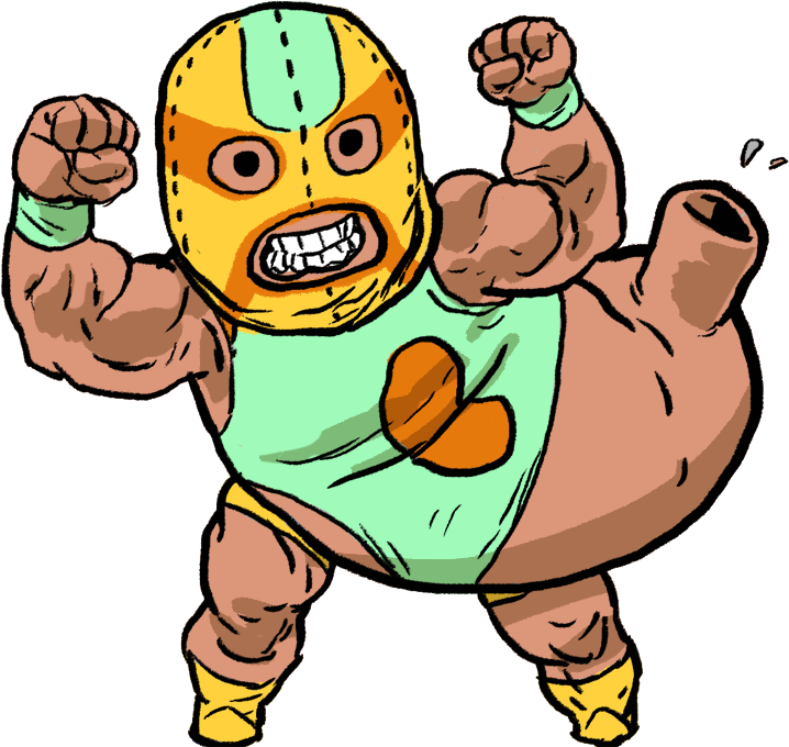 A Luchador Stomach For The Menudo Episode - Cartoon (747x746), Png Download