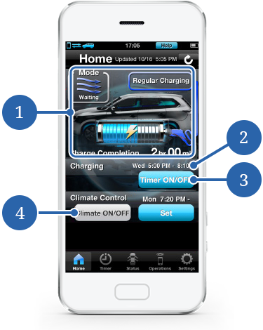You Can Display The Charging Timer, The Remote Climate - Iphone (640x492), Png Download