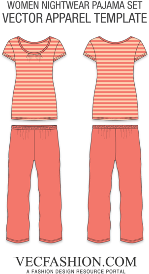 Png Royalty Free Download Nightwear Set Vecfashion - Old Women Pajamas Vector (600x600), Png Download