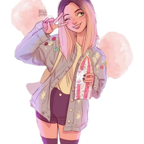 Instagram Drawings Of A Girl (480x480), Png Download