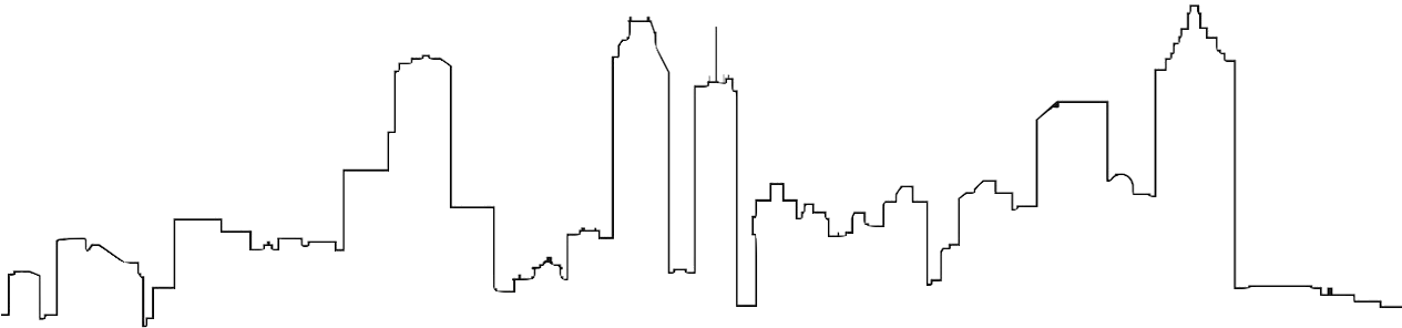 Build - Decorate - Renovate - Atlanta City Skyline Black (1264x328), Png Download