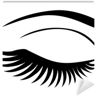 Vector Eye Closed With Long Lashes Wall Mural • Pixers® - Eyelash Extensions (400x400), Png Download