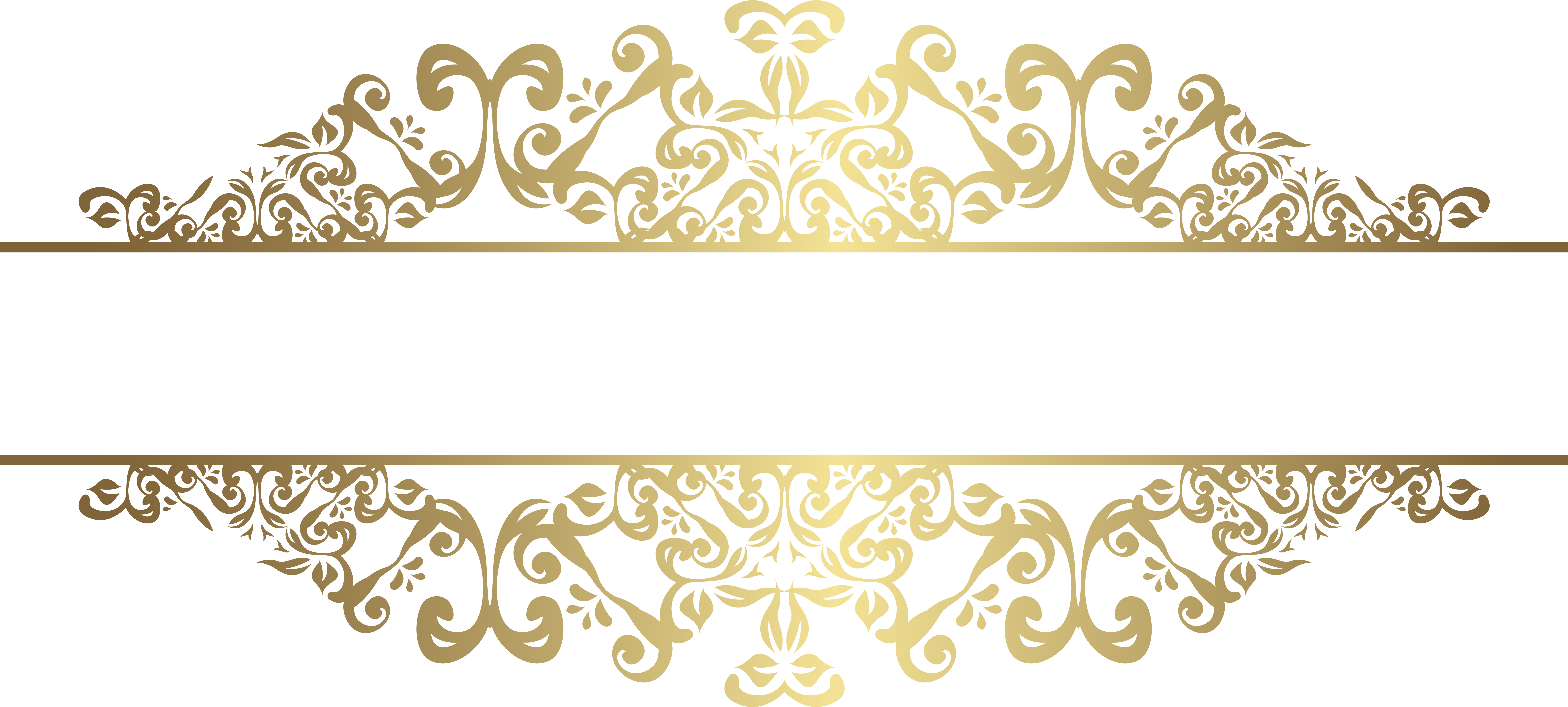 Decorative Elements Png Clip Art Gallery Yopriceville - Gold Decorative Ornaments Png (8000x3676), Png Download