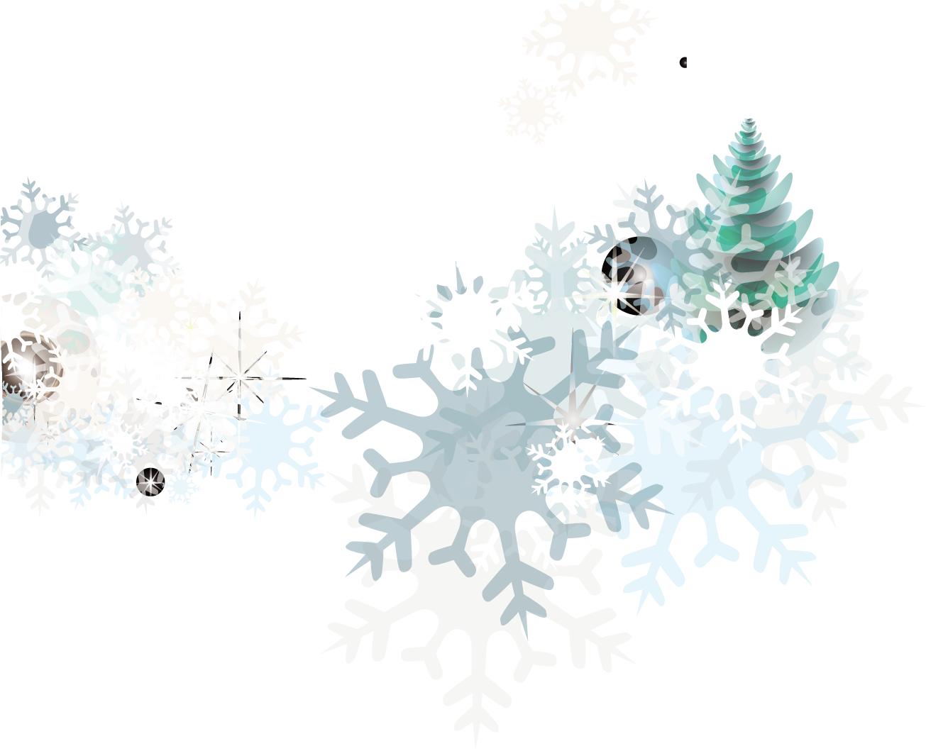 Creative Snowflake Background Snow Hanging Clip - Snow (1305x1059), Png Download