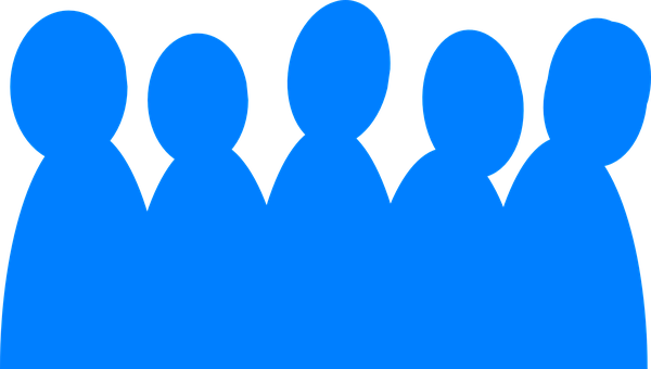 People Audience Group Crowd Silhouette Blu - Multitud De Gente Silueta (600x340), Png Download