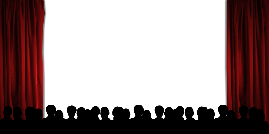 Download Audience Silhouette Clipart Strategien Der - Movie Theater Curtain Png (900x450), Png Download
