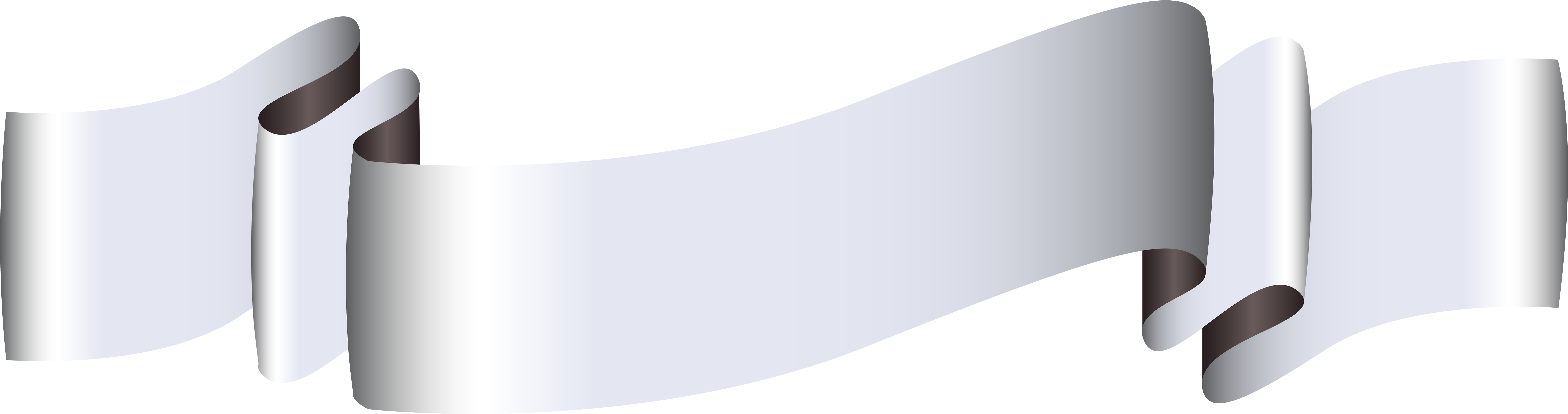 Silver Banner Ribbon Png (8000x2215), Png Download