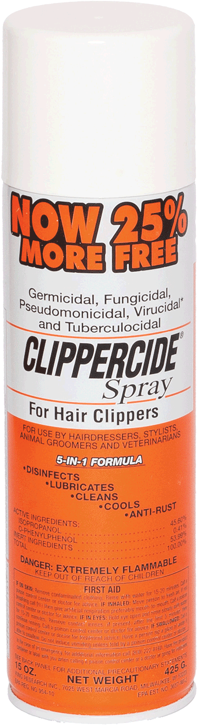 Clippercide Spray - Clippercide Disinfectant Clipper Spray 440ml (1600x1600), Png Download