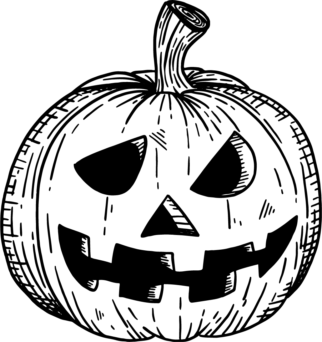 Cute Halloween Jack O Lantern Coloring - Jack-o'-lantern (1030x1093), Png Download