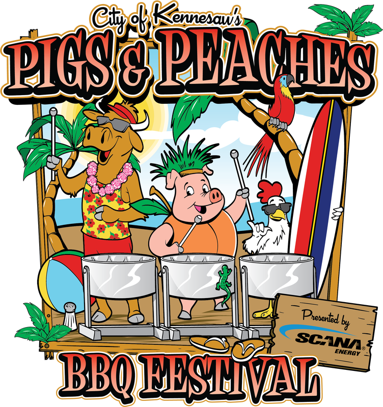 Pigs & Peaches Bbq Festival Logo - Pigs And Peaches (752x800), Png Download