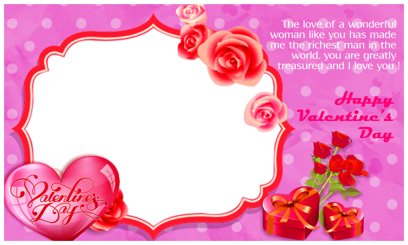 Valentines Day Frame Png Pic - Valentine Day Frame Png (800x480), Png Download