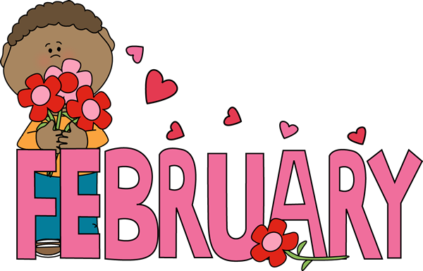 Month Of February Valentine's Day - February Clip Art (600x384), Png Download