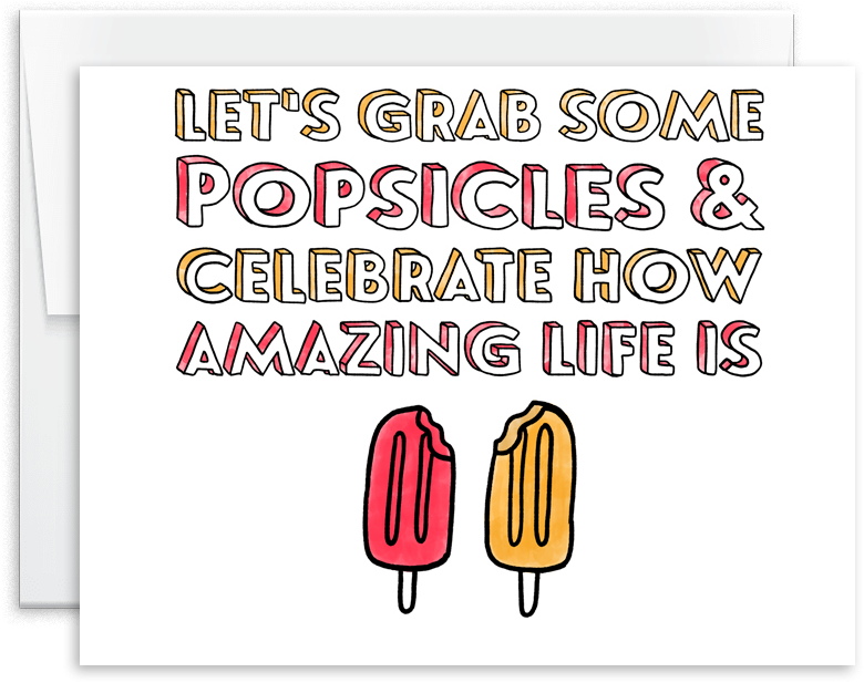 Watercolor Popsicle Life Is Amazing Celebrate Greeting - 'celebrate' Greeting Card (1000x1000), Png Download