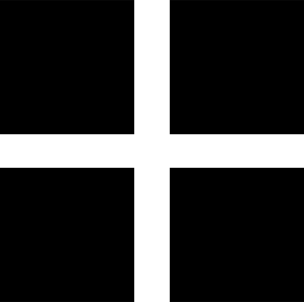 Large Symbol Of Four Black Tiles Square Comments - Cuatro Cuadrado (980x974), Png Download