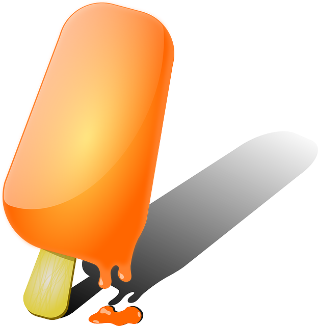 Popsicle, Ice Cream, Orange, Ice, Lollipop, Summer - Melting Popsicle Clipart (624x640), Png Download
