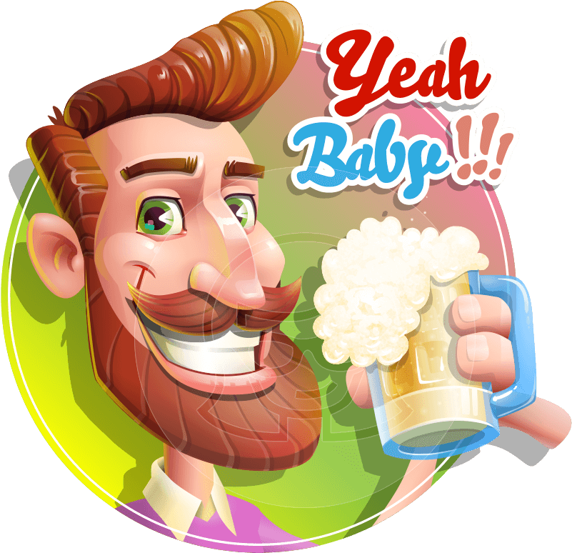 Character With Beer Clipart Free - Sticker (957x1060), Png Download