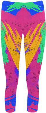 Groovy Paint Brush Strokes With Music Notes Capri Legging - Paintbrush (500x500), Png Download