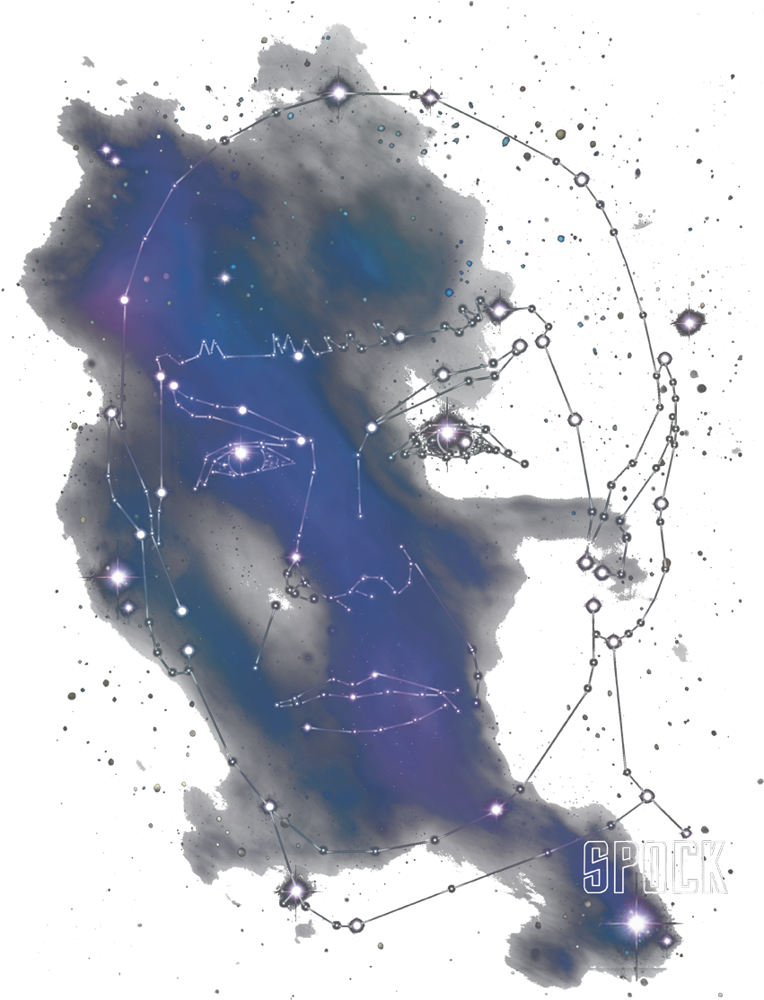 Star Trek Spock Constellations Juniors T-shirt (850x1183), Png Download