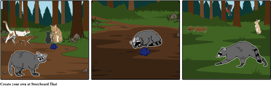 The Raccoon - Cartoon (1164x385), Png Download