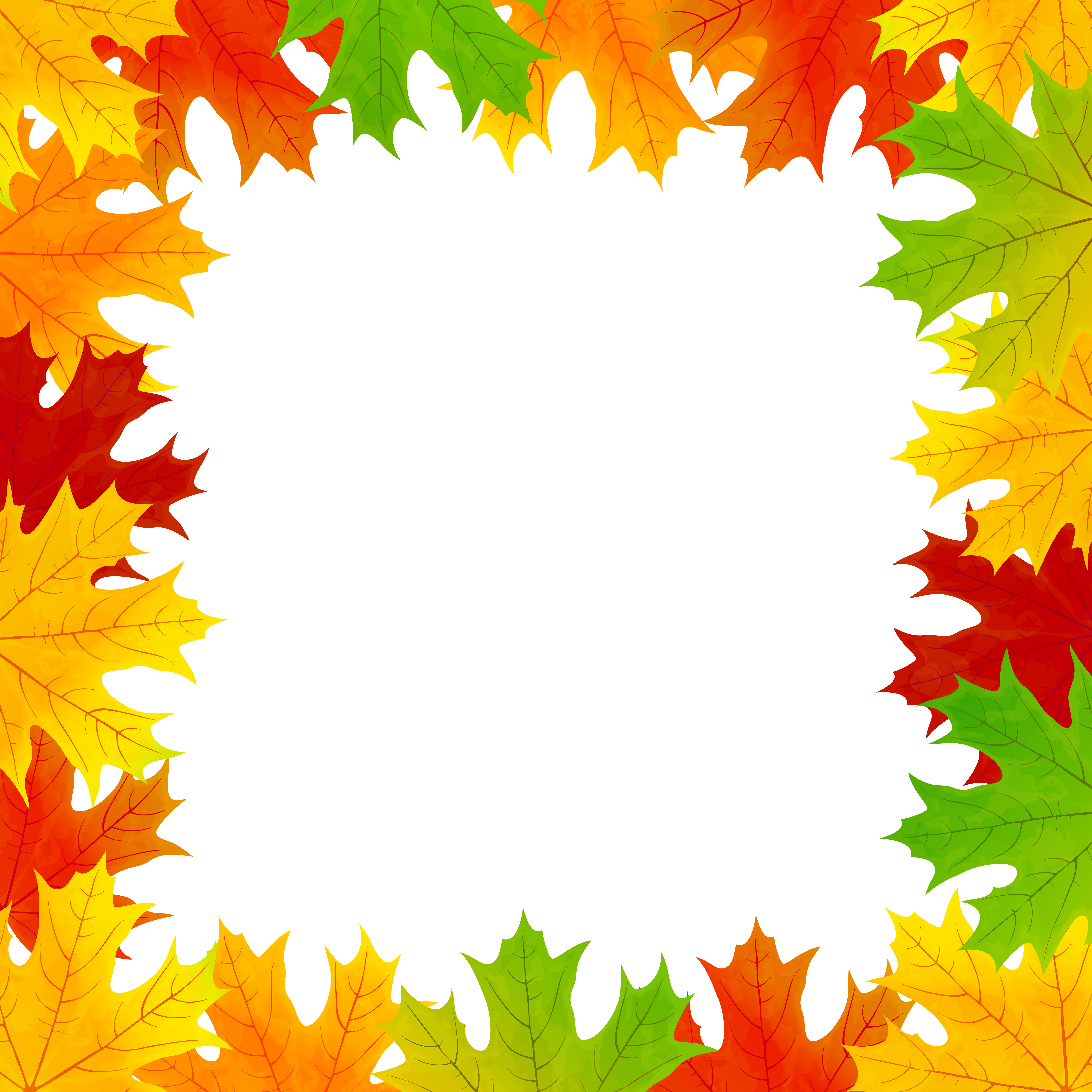 Fall Leaves Border Frame Png Clip Art Image - Fall Leaf Border (600x600), Png Download