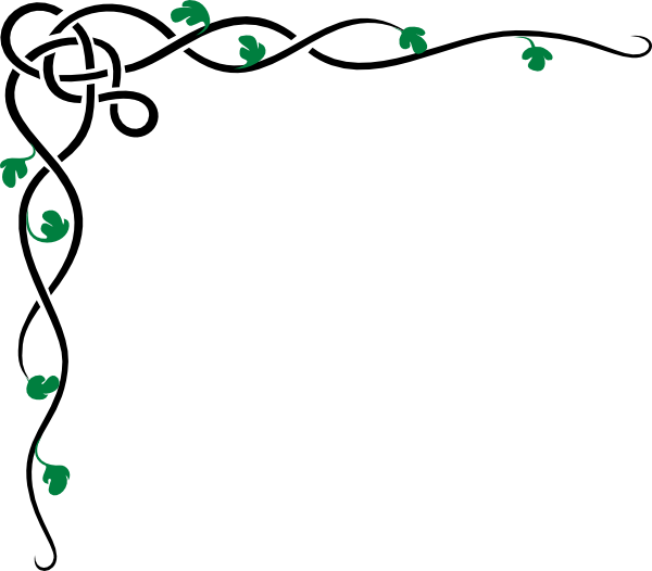 Corner Border Design Green (600x526), Png Download