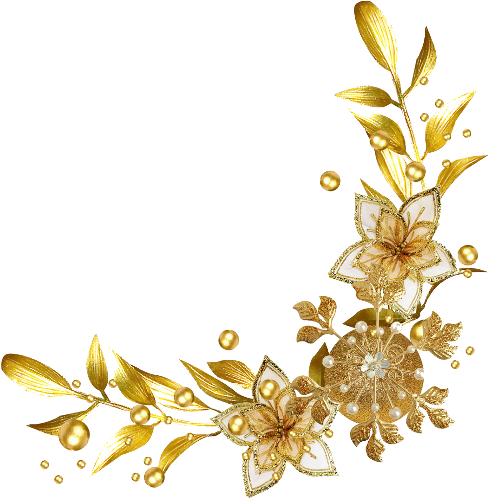 Gold Golden Divider Ribbon Schleife Red Birthday Valent - Gold Flowers