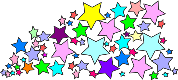 Stars Clipart Spray - Cluster Clipart (600x269), Png Download