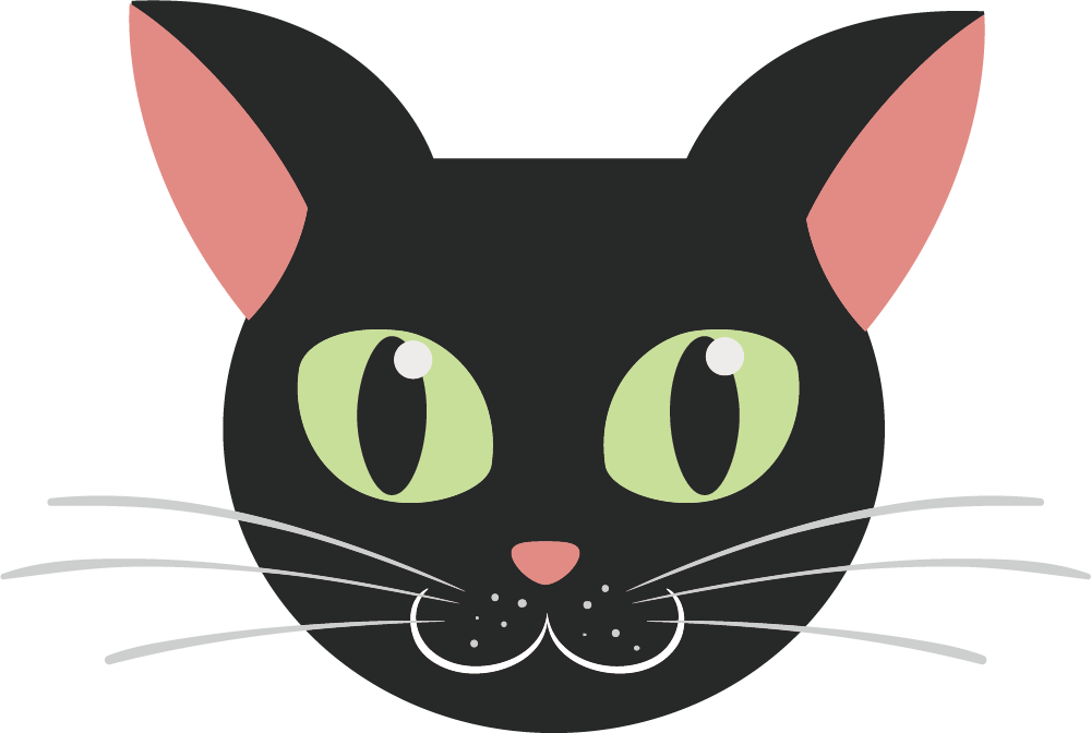Image Royalty Free Download Kitten Cartoon Transprent - Black Cat Cartoon Face (1000x672), Png Download