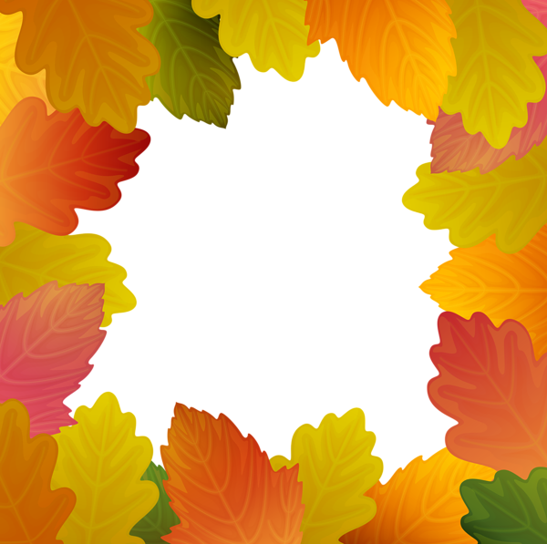 Autumn Leaves Frame Border Png Clip Art Image - Floral Design (600x597), Png Download