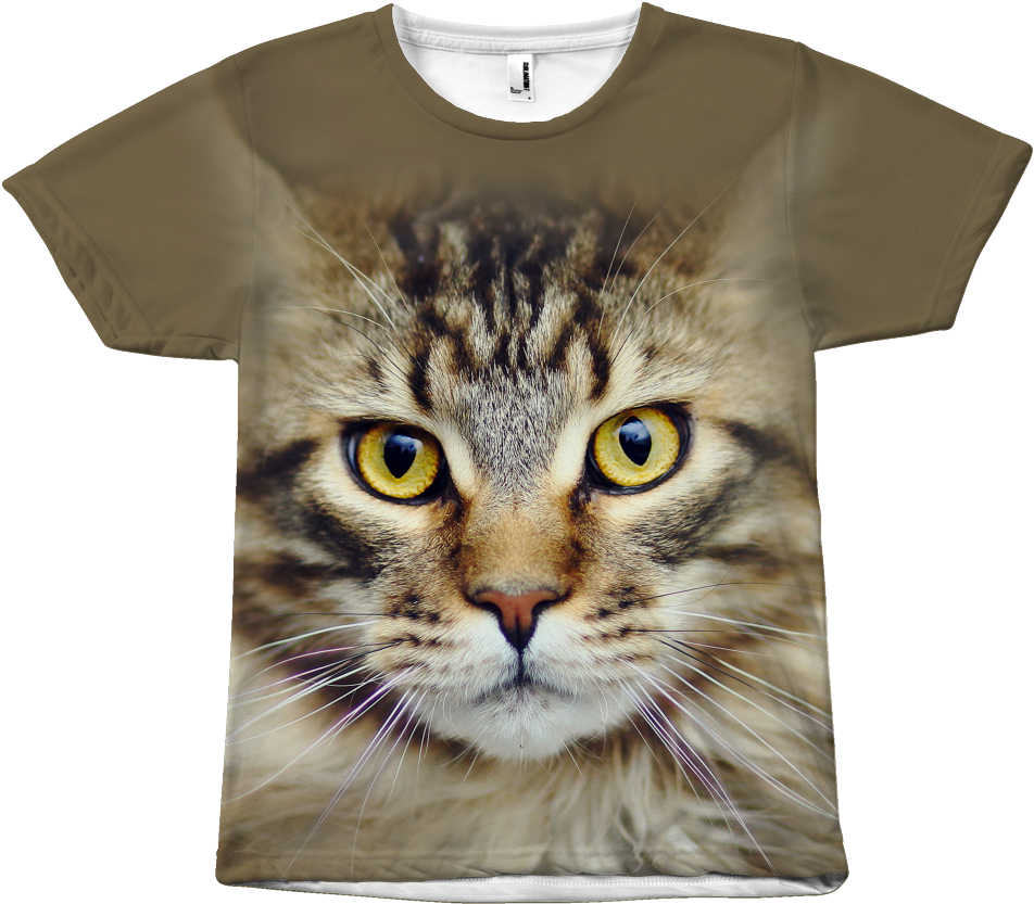 Pet Maine Coon Cat Face All Over Print T Shirt Tc International - Maine Coon (1024x1024), Png Download