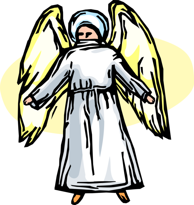 Angel With Wings And Halo - Angel (663x700), Png Download