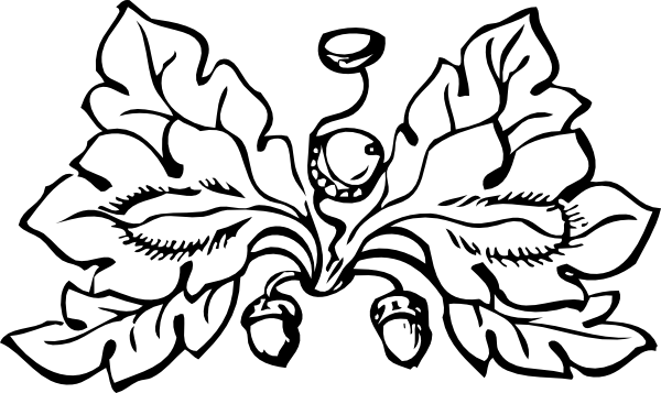 Black And White Leaf Border Clipart Free Clipart - Autumn Clipart Black And White (600x357), Png Download