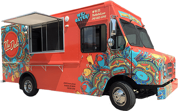 Detroit Custom Coach New Deli Step Van Custom Food - Nu Deli Food Truck (580x380), Png Download