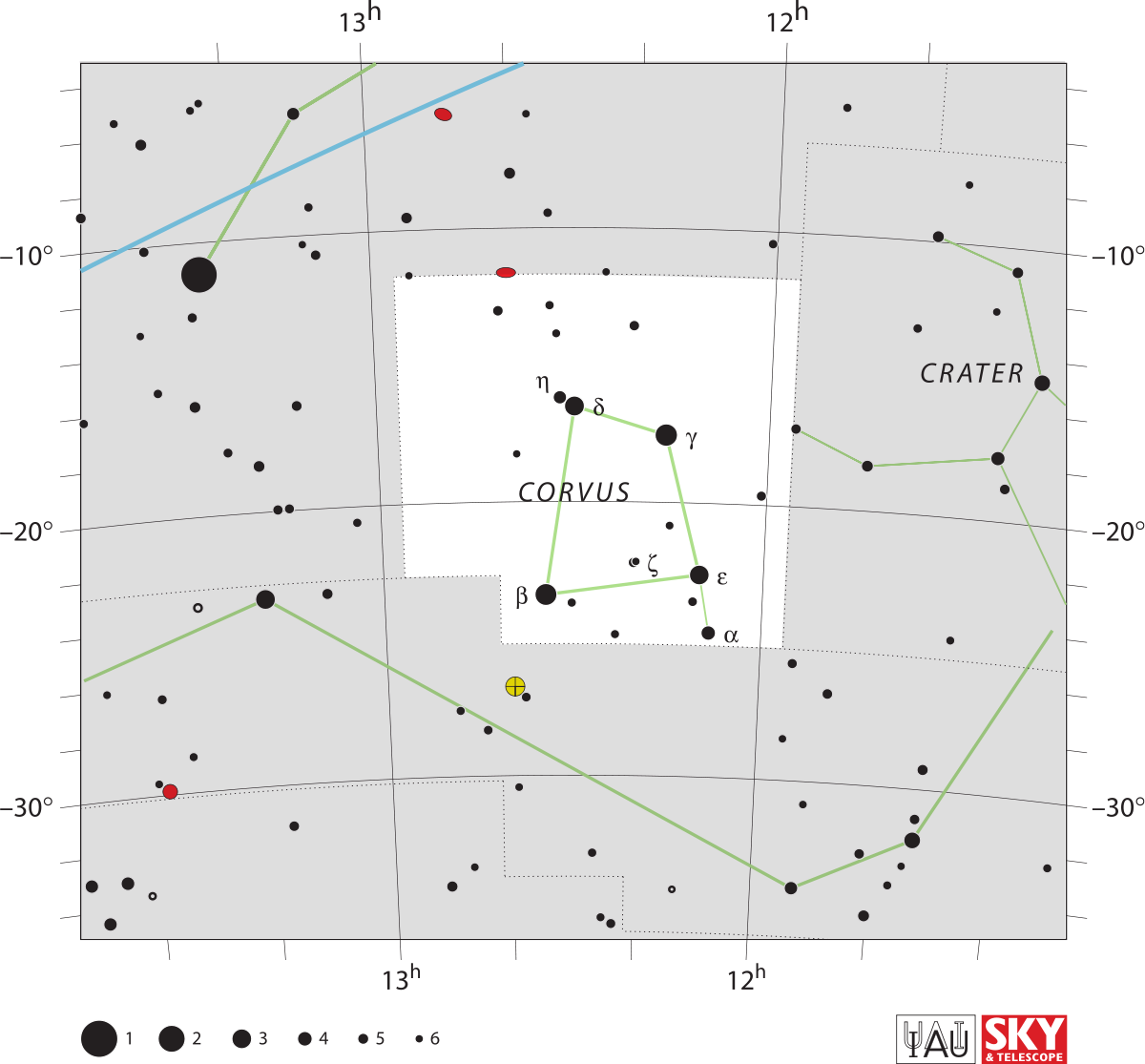 Corvus Constellation Map (1200x1115), Png Download