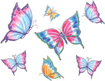 Butterfly Tattoo Flash (400x308), Png Download