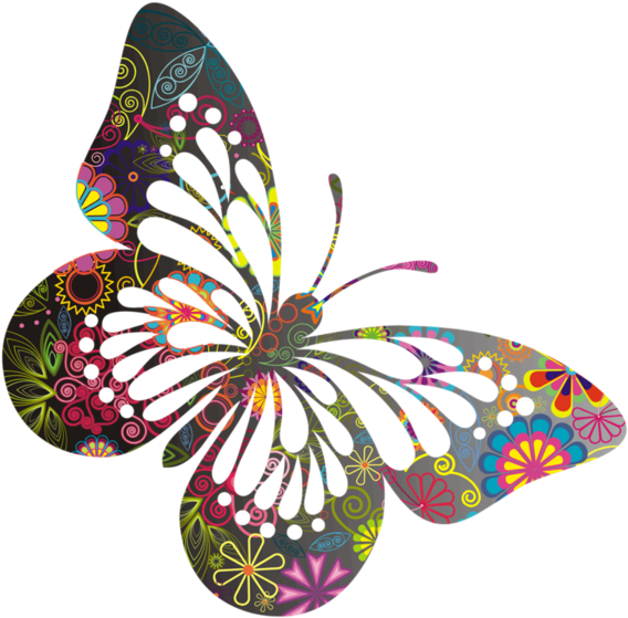 Stickers Butterfly (600x587), Png Download