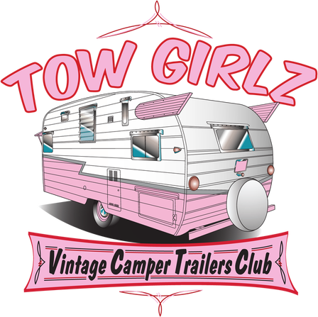 Camper Clipart Vintage Camper - Tow Girlz Sticker (448x447), Png Download