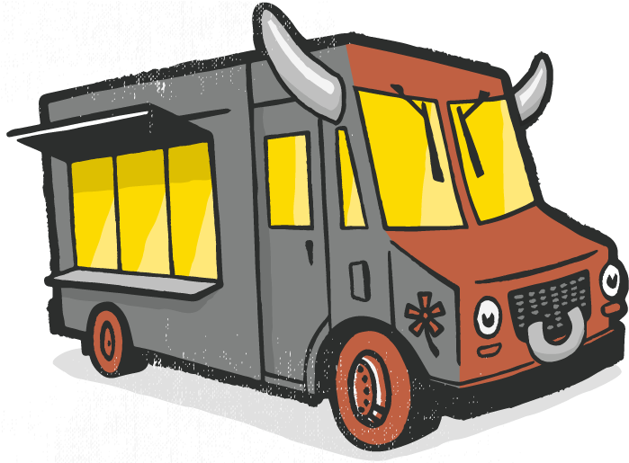 Our Trucks - Bull Food Truck (710x514), Png Download
