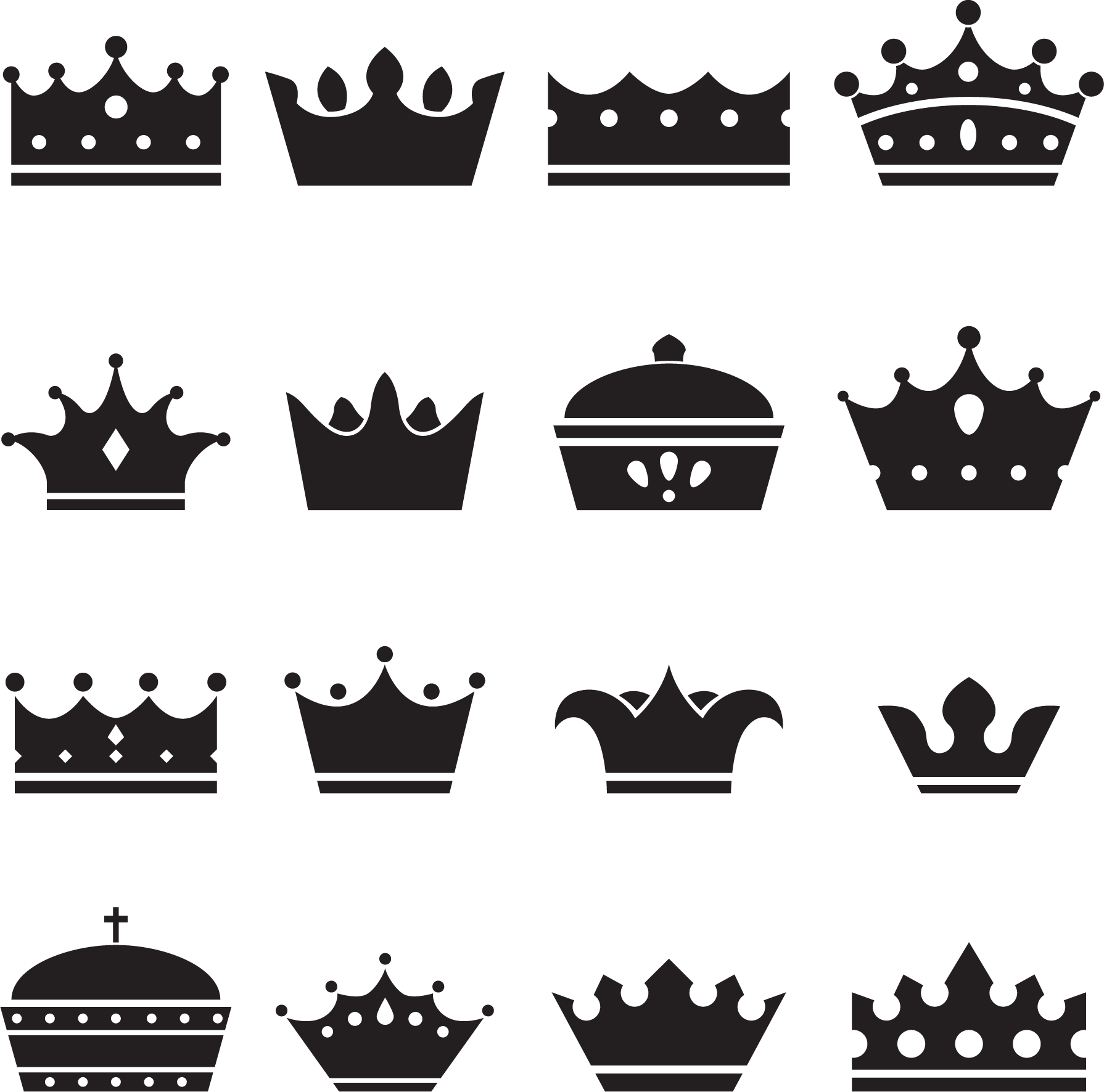 Transparent Library Of Queen Elizabeth The Mother Silhouette - Queen Crown Free Vector (1790x1771), Png Download
