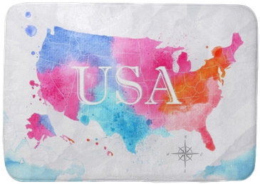 Watercolor Map United States Pink Blue Bath Mat • Pixers® - You Re A Puppet No You Re (400x400), Png Download