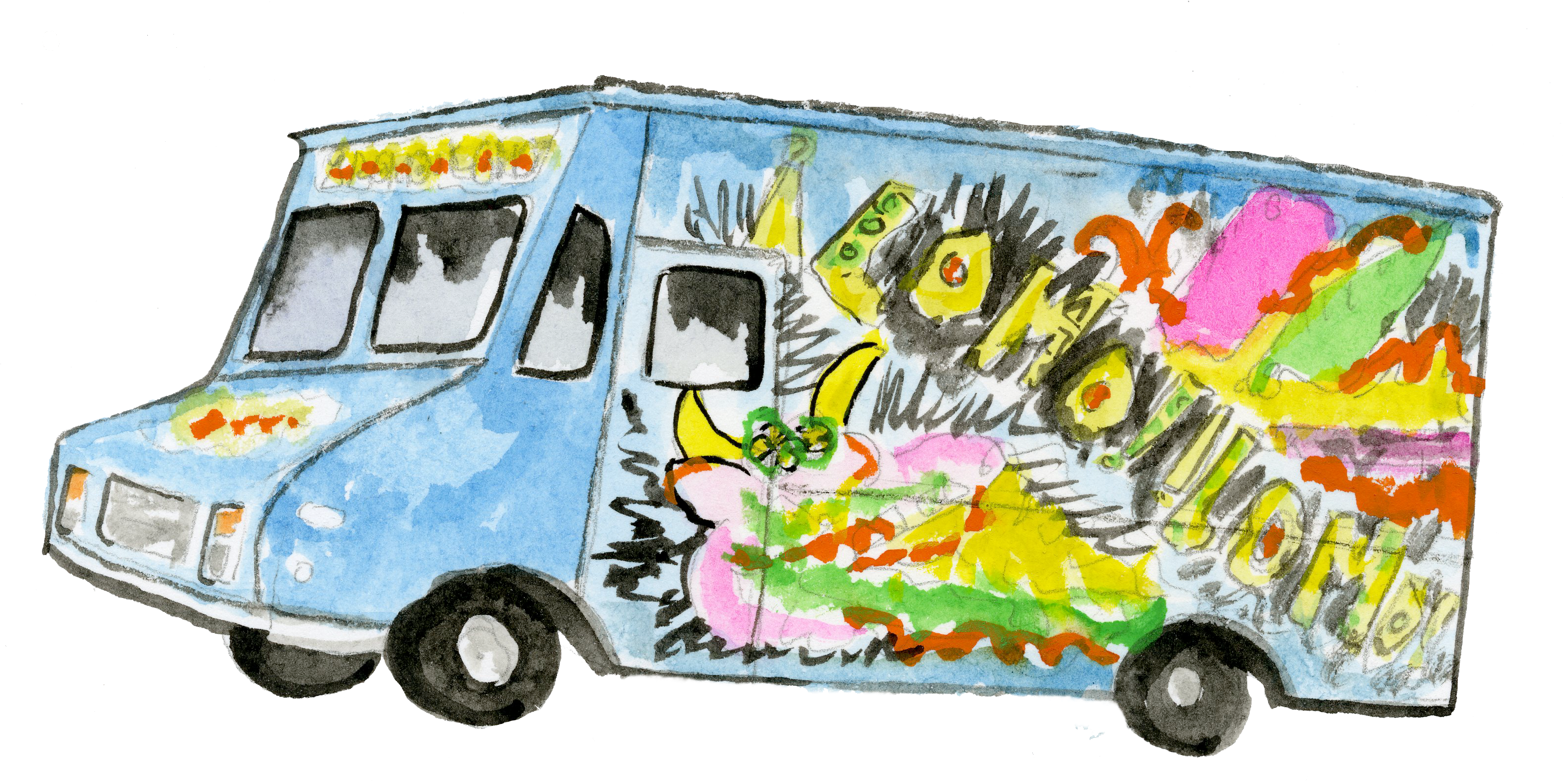 Food Truck Tuesdays Larkin Square - Food Truck (3194x1606), Png Download