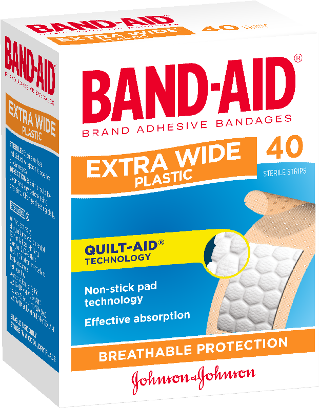 Ba Plastic Exw 40 - Band-aid Extra Wide Strips - 40 Pack P1683587 (800x800), Png Download