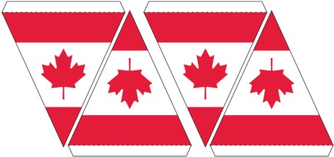 Canadian Flag Maple Leaf Bunting - Canadian Flag Triangle Fold (500x386), Png Download