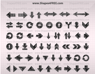 Hand Drawn Arrows Shapes - Hand Drawn Arrow (500x300), Png Download
