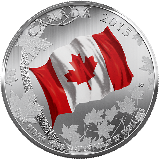 Canadian Quarter With Flag (570x570), Png Download