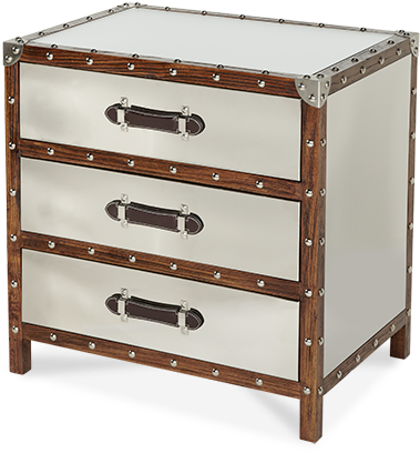 1perfectchoice Cherry Finish Nail Head Trim Square - Aico Michael Amini Discoveries Trunk 3-drawer Chest (600x510), Png Download