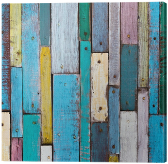 Decorative And Colorful Wood Planks Canvas Print • - Lunch Napkins Vintage Wood (400x400), Png Download