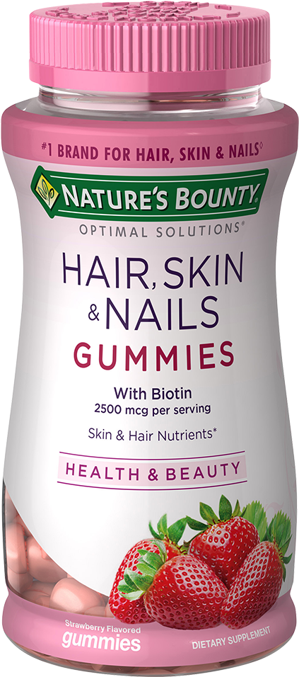 Nature Bounty Hair Skin And Nails Gummies (750x1000), Png Download