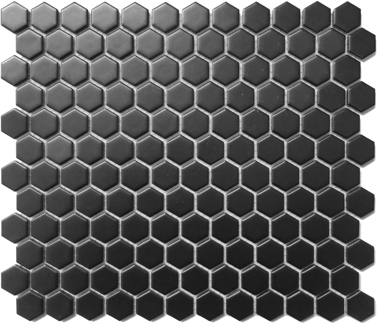 Cc Mosaics Black Matte Hex 1 - Roca Cc Mosaics Matte Black Hexagon 1x1 Mosaic 12"x12" (948x693), Png Download