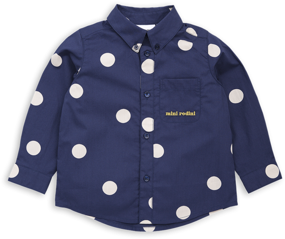 Mini Rodini Dot Woven Shirt Navy (786x786), Png Download